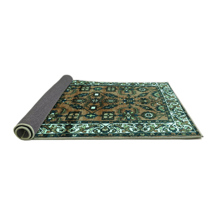 Sideview of Persian Turquoise Traditional Rug, tr599turq