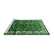 Sideview of Machine Washable Persian Emerald Green Traditional Area Rugs, wshtr599emgrn