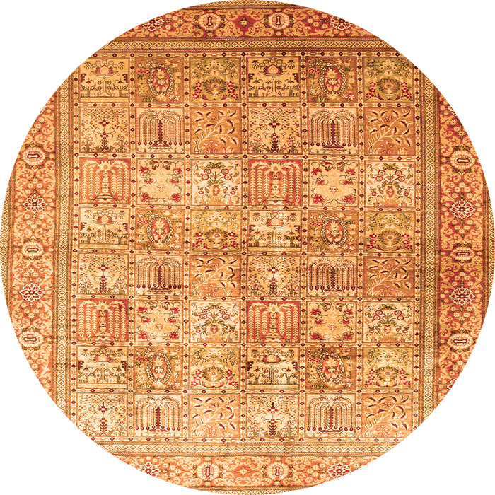 Square Persian Orange Traditional Rug, tr59org