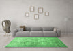 Machine Washable Persian Emerald Green Traditional Area Rugs in a Living Room,, wshtr59emgrn