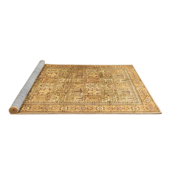 Sideview of Machine Washable Persian Brown Traditional Rug, wshtr59brn