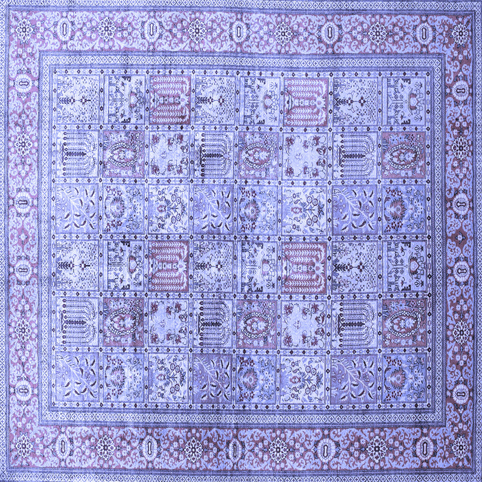 Square Machine Washable Persian Blue Traditional Rug, wshtr59blu
