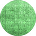 Round Persian Emerald Green Traditional Rug, tr59emgrn