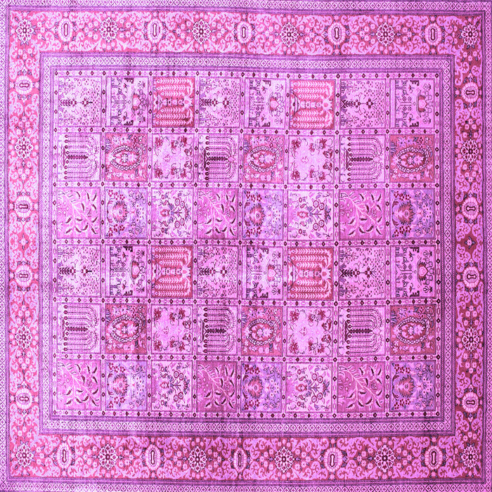 Square Machine Washable Persian Purple Traditional Area Rugs, wshtr59pur