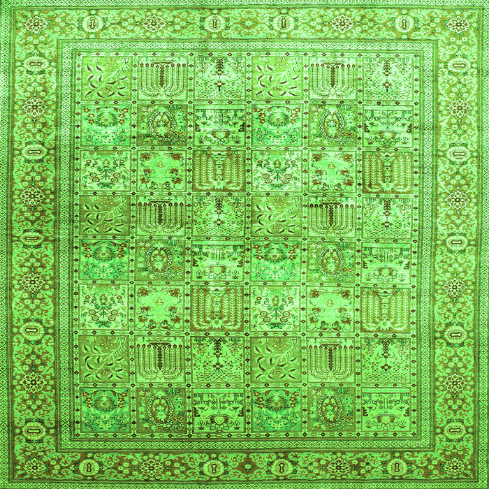 Serging Thickness of Persian Green Traditional Rug, tr59grn