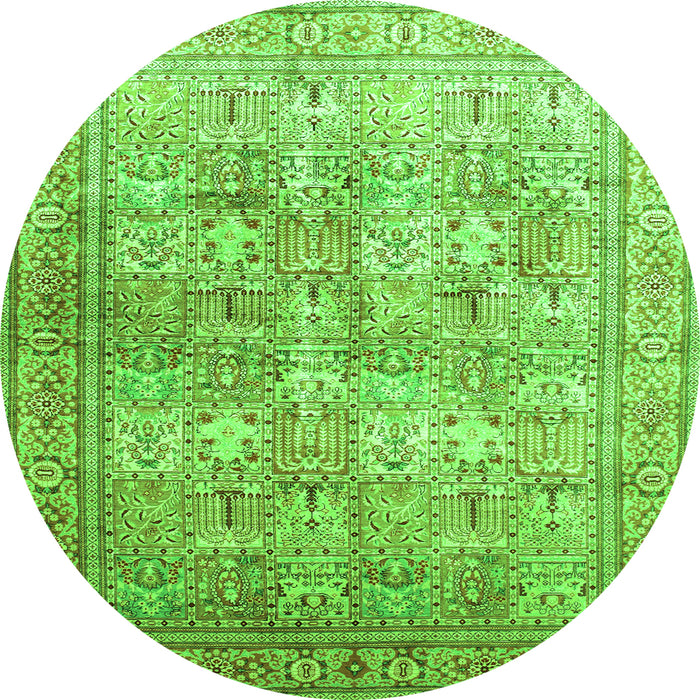 Square Persian Green Traditional Rug, tr59grn