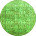 Square Persian Green Traditional Rug, tr59grn