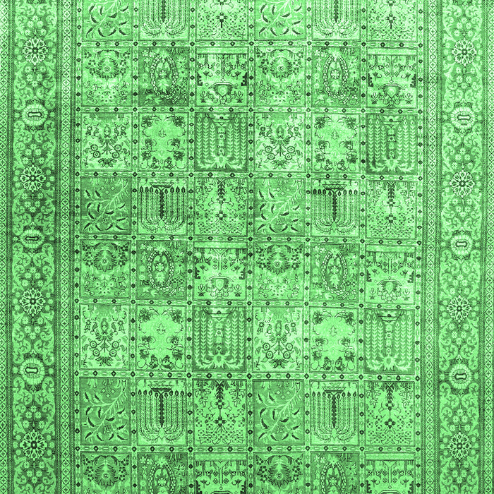 Machine Washable Persian Emerald Green Traditional Area Rugs, wshtr59emgrn