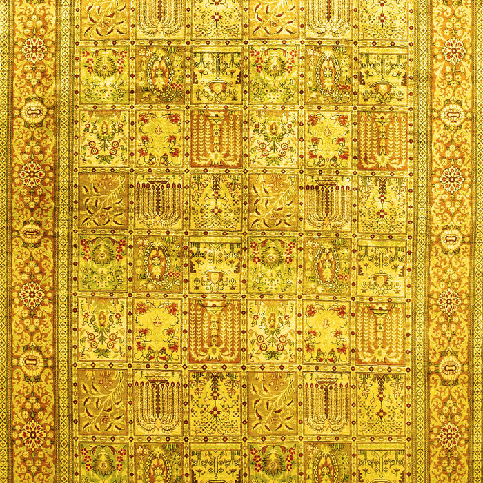 Machine Washable Persian Yellow Traditional Rug, wshtr59yw