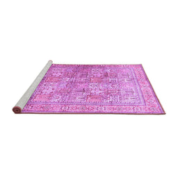 Sideview of Machine Washable Persian Purple Traditional Area Rugs, wshtr59pur