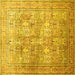 Square Persian Yellow Traditional Rug, tr59yw