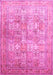 Machine Washable Persian Pink Traditional Rug, wshtr59pnk