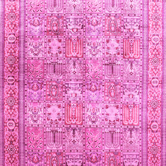 Machine Washable Persian Pink Traditional Rug, wshtr59pnk
