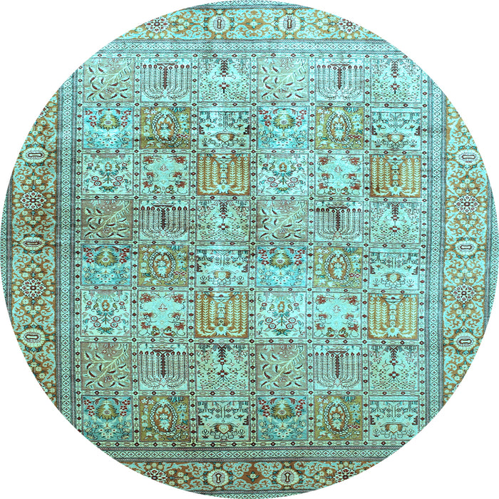 Round Persian Light Blue Traditional Rug, tr59lblu