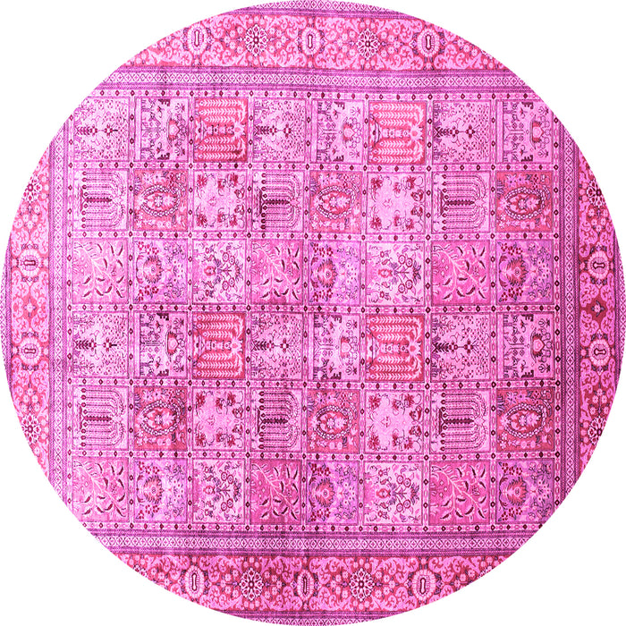 Round Persian Pink Traditional Rug, tr59pnk
