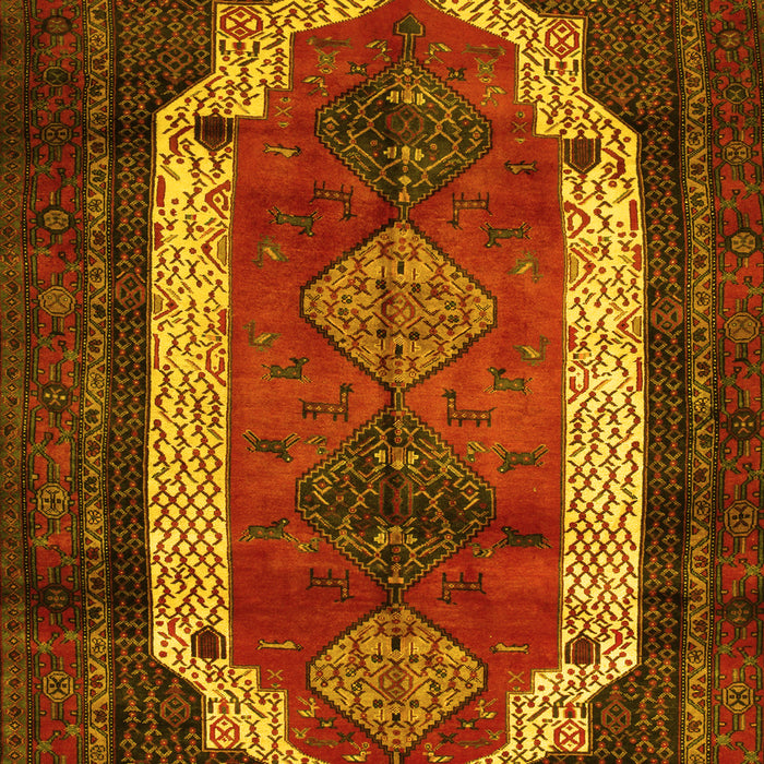 Machine Washable Persian Yellow Traditional Rug, wshtr5yw