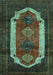 Machine Washable Persian Turquoise Traditional Area Rugs, wshtr5turq