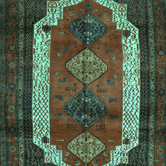Machine Washable Persian Turquoise Traditional Area Rugs, wshtr5turq