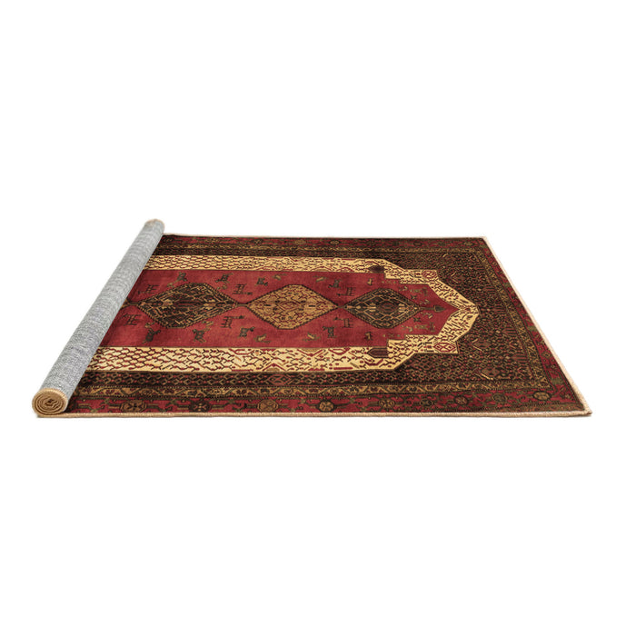 Sideview of Machine Washable Persian Brown Traditional Rug, wshtr5brn