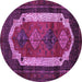 Round Machine Washable Persian Purple Traditional Area Rugs, wshtr5pur