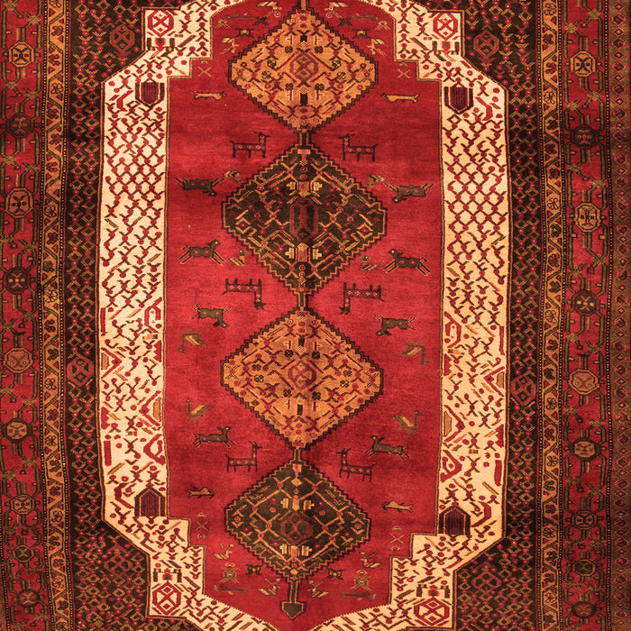 Serging Thickness of Machine Washable Persian Orange Traditional Area Rugs, wshtr5org