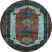 Round Persian Light Blue Traditional Rug, tr5lblu