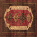 Square Persian Brown Traditional Rug, tr5brn