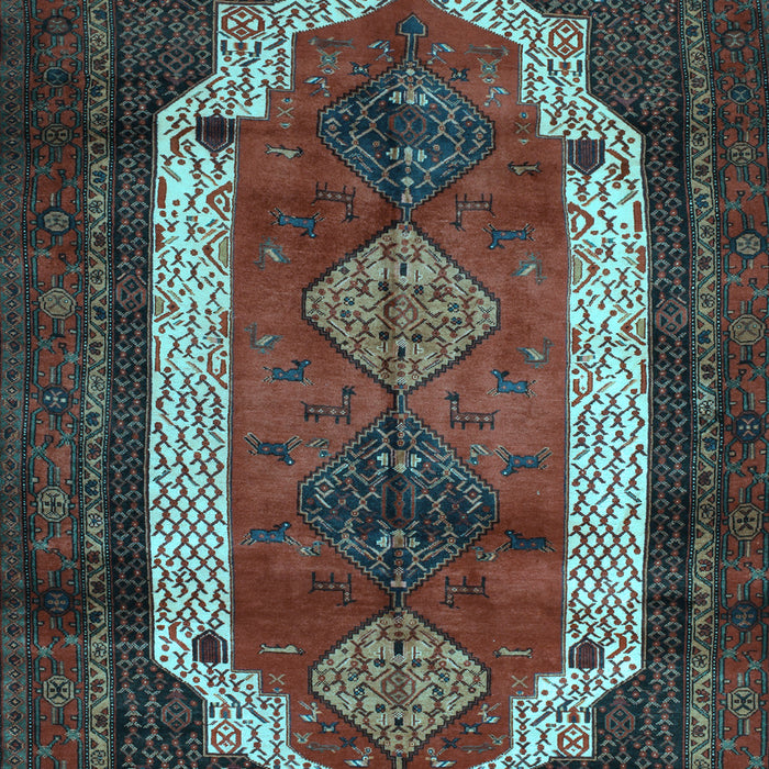 Machine Washable Persian Light Blue Traditional Rug, wshtr5lblu
