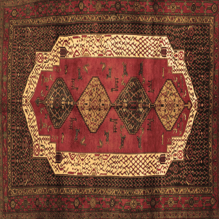 Square Machine Washable Persian Brown Traditional Rug, wshtr5brn