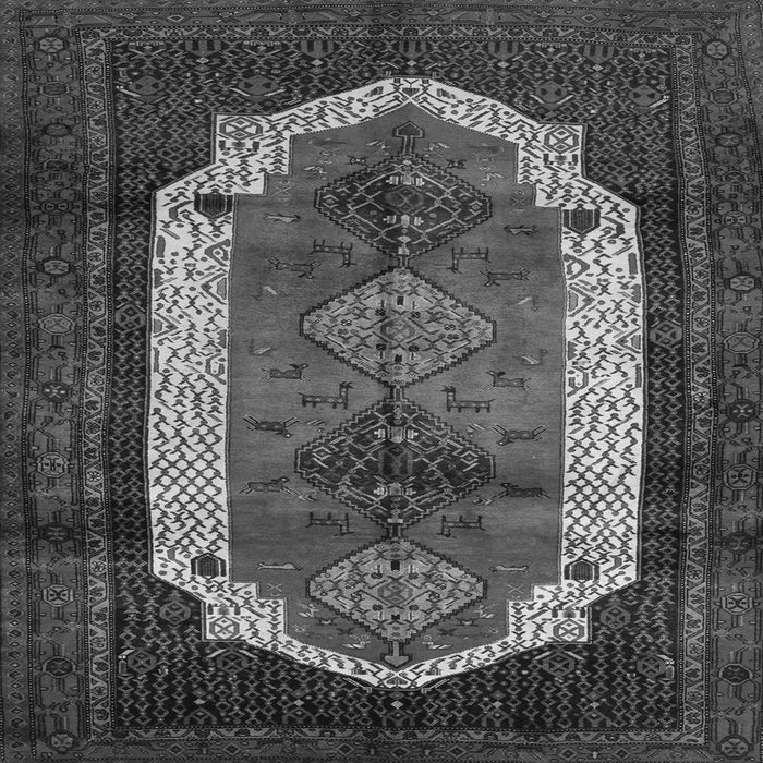 Round Machine Washable Persian Gray Traditional Rug, wshtr5gry