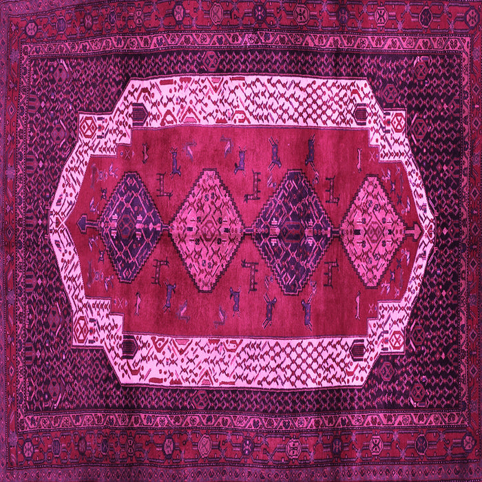 Square Machine Washable Persian Pink Traditional Rug, wshtr5pnk