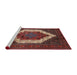 Sideview of Machine Washable Traditional Dark Almond Brown Rug, wshtr6