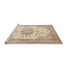 Sideview of Machine Washable Traditional Light Gold Rug, wshtr60