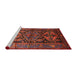 Sideview of Machine Washable Traditional Tomato Red Rug, wshtr600