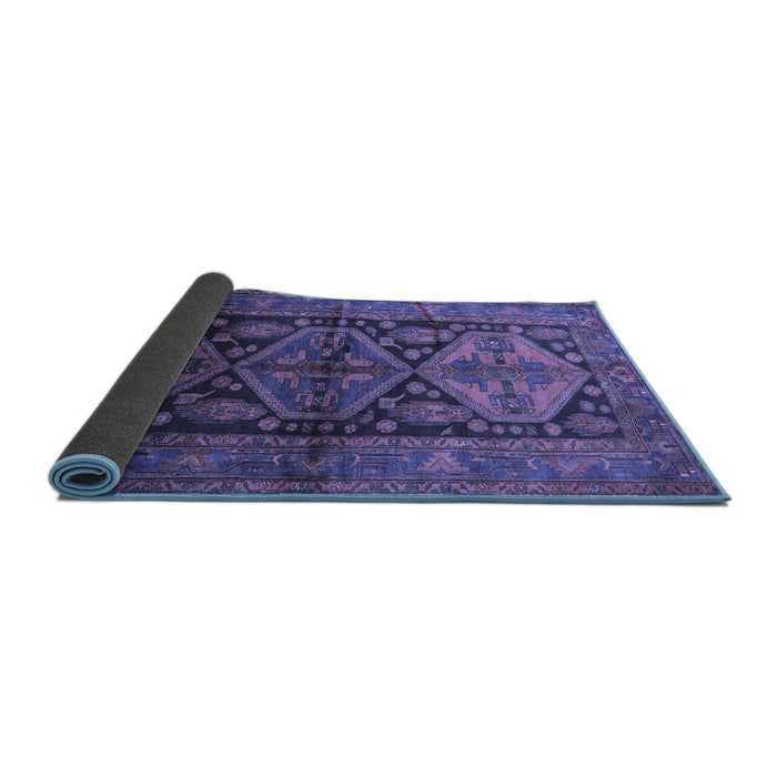 Sideview of Persian Blue Traditional Rug, tr600blu