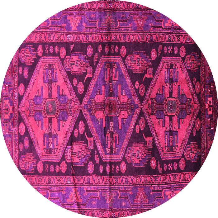 Round Machine Washable Persian Pink Traditional Rug, wshtr600pnk