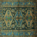 Square Persian Turquoise Traditional Rug, tr600turq