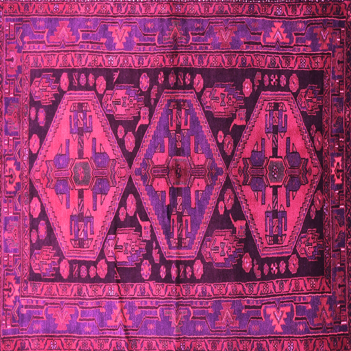 Square Machine Washable Persian Pink Traditional Rug, wshtr600pnk