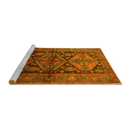 Sideview of Machine Washable Persian Yellow Traditional Rug, wshtr600yw