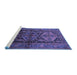 Sideview of Machine Washable Persian Blue Traditional Rug, wshtr600blu