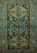 Machine Washable Persian Turquoise Traditional Area Rugs, wshtr600turq