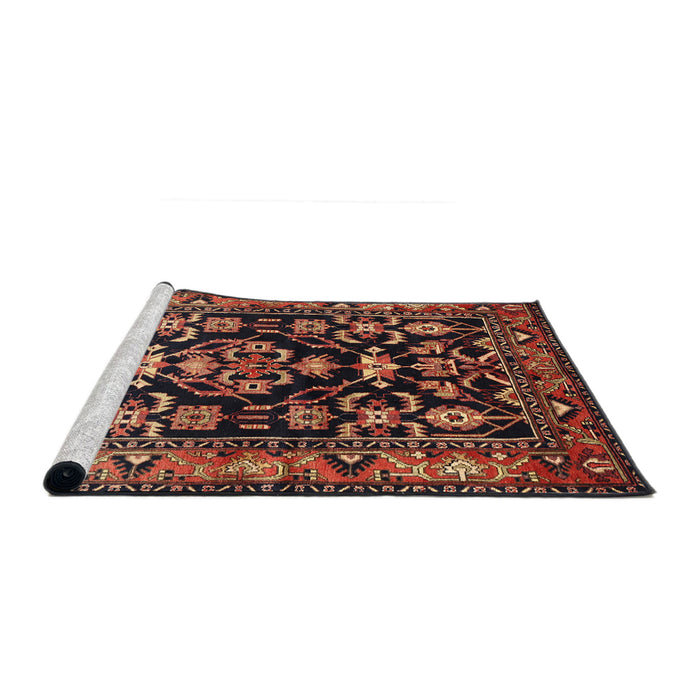 Sideview of Machine Washable Traditional Rust Pink Rug, wshtr601