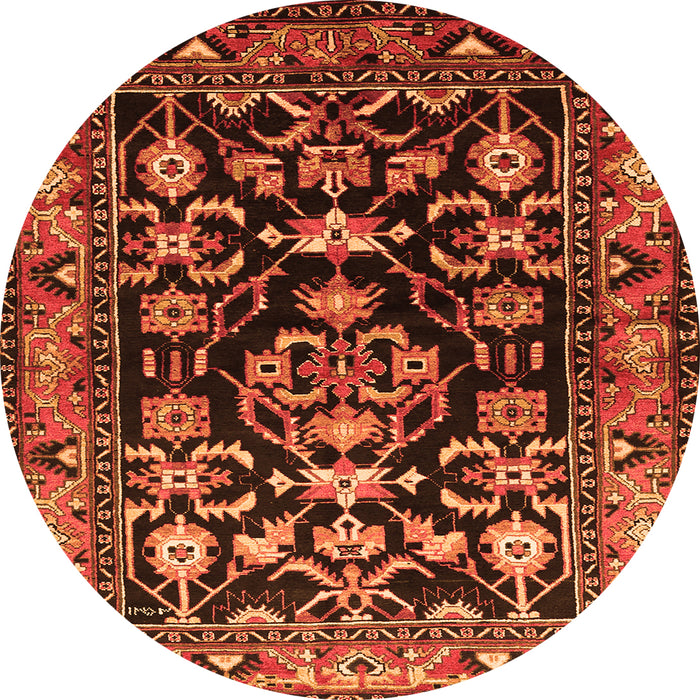 Square Persian Orange Traditional Rug, tr601org
