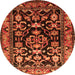 Square Persian Orange Traditional Rug, tr601org