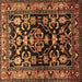 Square Machine Washable Persian Brown Traditional Rug, wshtr601brn