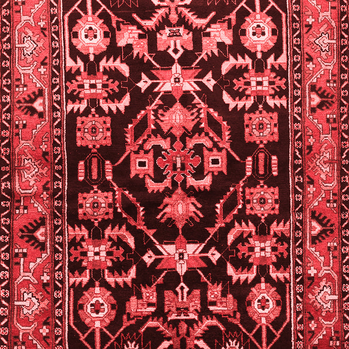 Machine Washable Persian Red Traditional Rug, wshtr601red