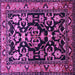 Square Machine Washable Persian Purple Traditional Area Rugs, wshtr601pur