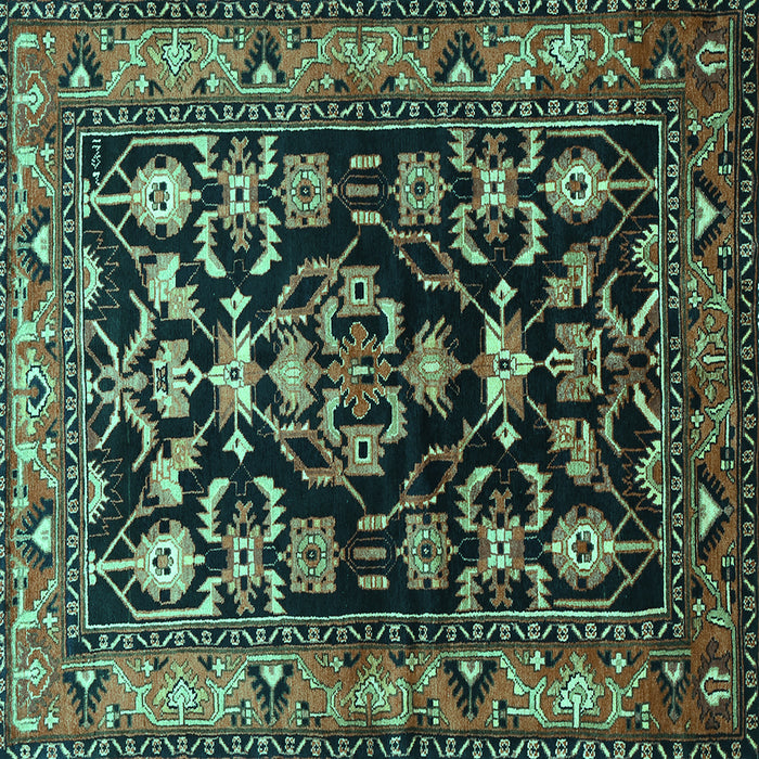 Square Persian Turquoise Traditional Rug, tr601turq