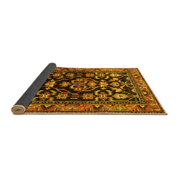 Sideview of Persian Yellow Traditional Rug, tr601yw