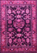 Machine Washable Persian Pink Traditional Rug, wshtr601pnk